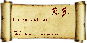 Rigler Zoltán névjegykártya